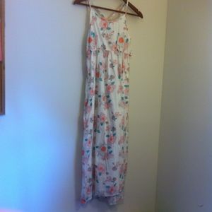 NWT Old Navy White & Pink Floral Print Maxi Dress